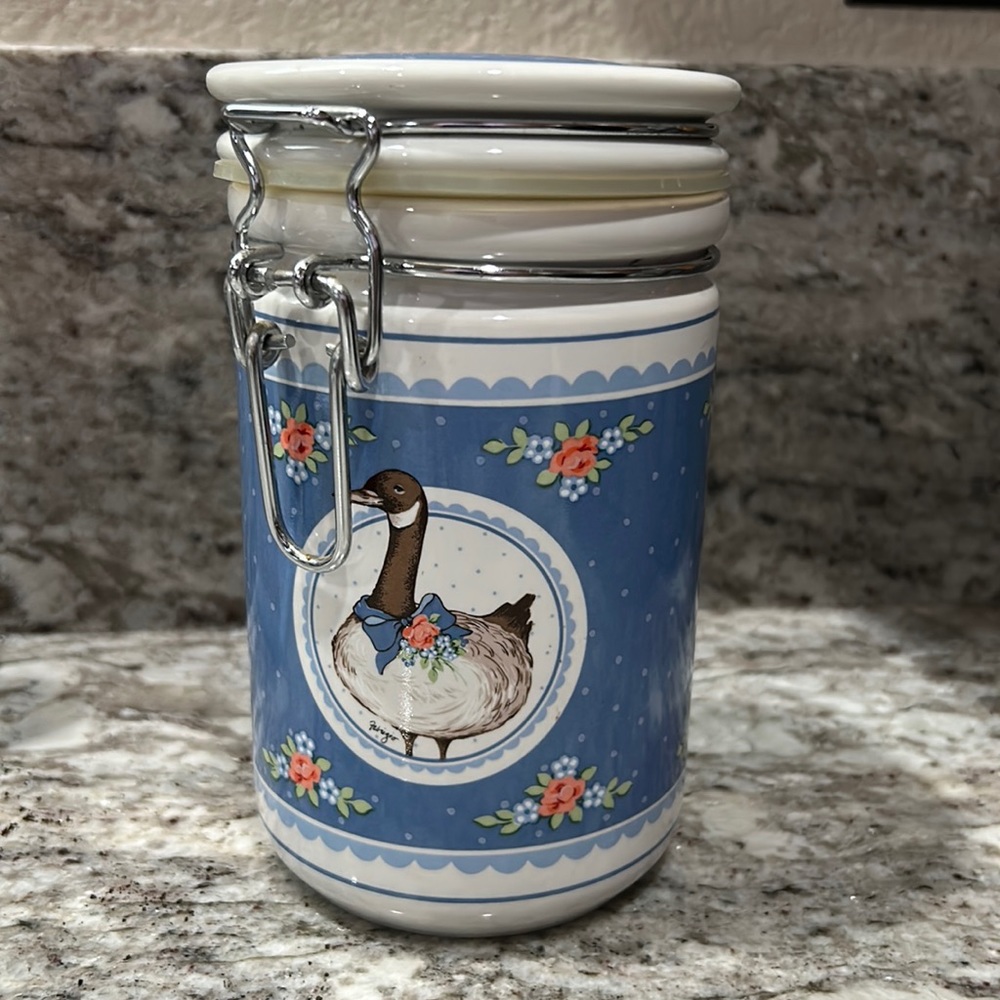 Vintage Ceramic Storage Canister Jar 80s